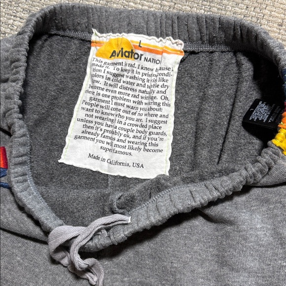 Aviator Nation 5 Stripe Rainbow Sweatpants Heathered Gray Women’s Large - Picture 6 of 6